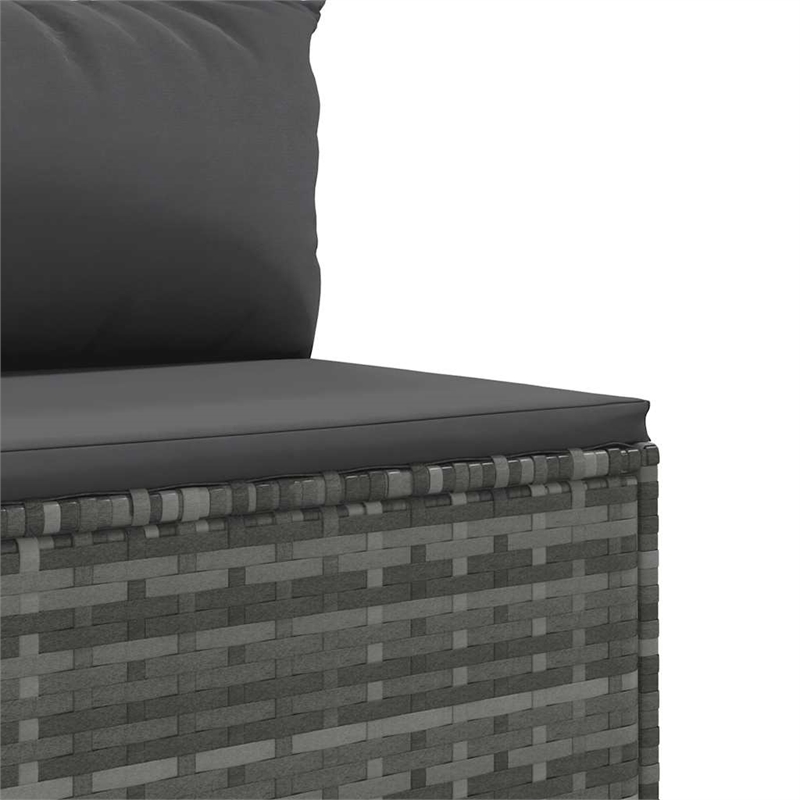 Afuera Living Contemporary 4 Piece Poly Rattan Lounge Set in Gray