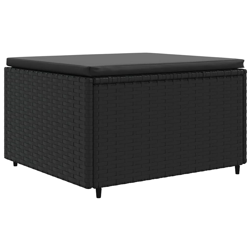 Afuera Living Contemporary 4 Piece Poly Rattan Small Lounge Set in Black