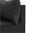 Afuera Living Contemporary 4 Piece Poly Rattan Small Lounge Set in Black