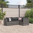 Afuera Living Contemporary 4 Piece Poly Rattan Small Lounge Set in Gray