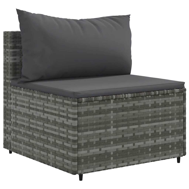 Afuera Living Contemporary 4 Piece Poly Rattan Small Lounge Set in Gray