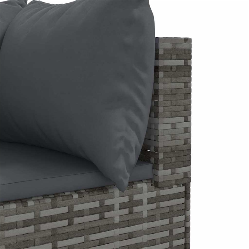 Afuera Living Contemporary 4 Piece Poly Rattan Small Lounge Set in Gray