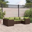 Afuera Living Contemporary 6 Piece Poly Rattan Lounge Set in Brown