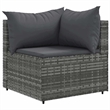 Afuera Living Contemporary 7 Piece Poly Rattan Lounge Set in Gray