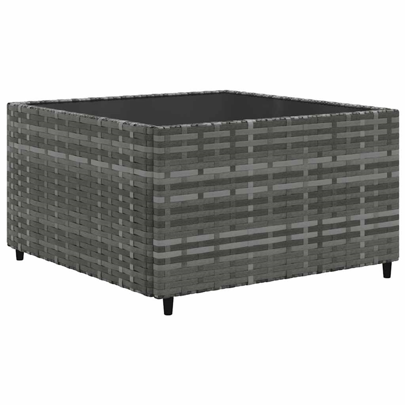 Afuera Living Contemporary 7 Piece Poly Rattan Lounge Set in Gray