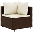 Afuera Living 7 Piece Poly Rattan Large Lounge Set in Brown/Cream
