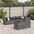 Afuera Living 7 Piece Poly Rattan Small Lounge Set in Gray/Anthracite