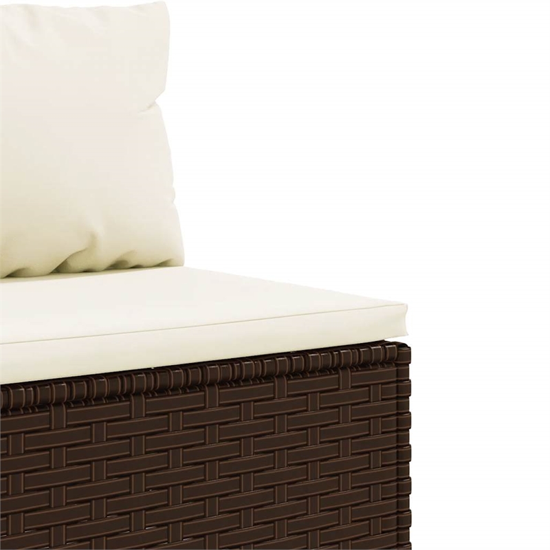 Afuera Living Contemporary 8 Piece Poly Rattan Lounge Set in Brown