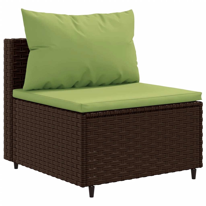 Afuera Living Contemporary 8 Piece Poly Rattan Lounge Set in Brown