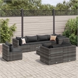 Afuera Living Contemporary Synthetic Poly Rattan 9 Piece Lounge Set in Gray