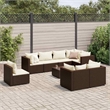 Afuera Living Contemporary Synthetic Poly Rattan 9 Piece Lounge Set in Brown