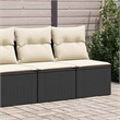 Afuera Living Contemporary 2 Piece Poly Rattan Sofa Set in Black/Cream