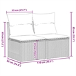 Afuera Living Contemporary 2 Piece Poly Rattan Sofa Set in Black/Cream