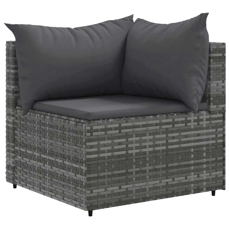 Afuera Living 7 Piece Poly Rattan Lounge Set in Gray/Anthracite