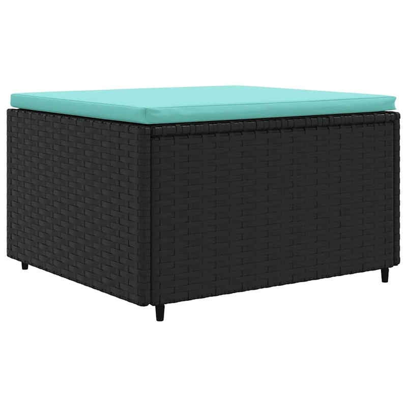 Afuera Living Synthetic Poly Rattan 7 Piece Lounge Set in Black/Blue