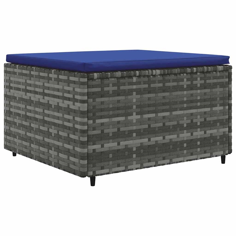 Afuera Living Contemporary 7 Piece Poly Rattan Lounge Set in Gray