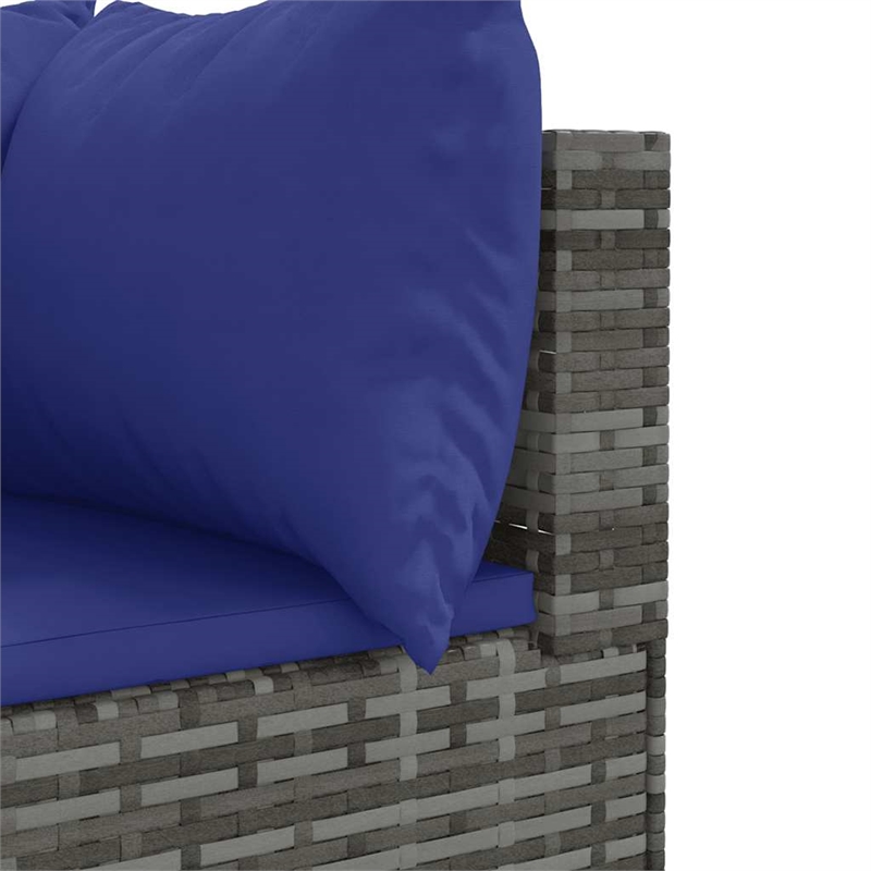 Afuera Living Contemporary 7 Piece Poly Rattan Lounge Set in Gray