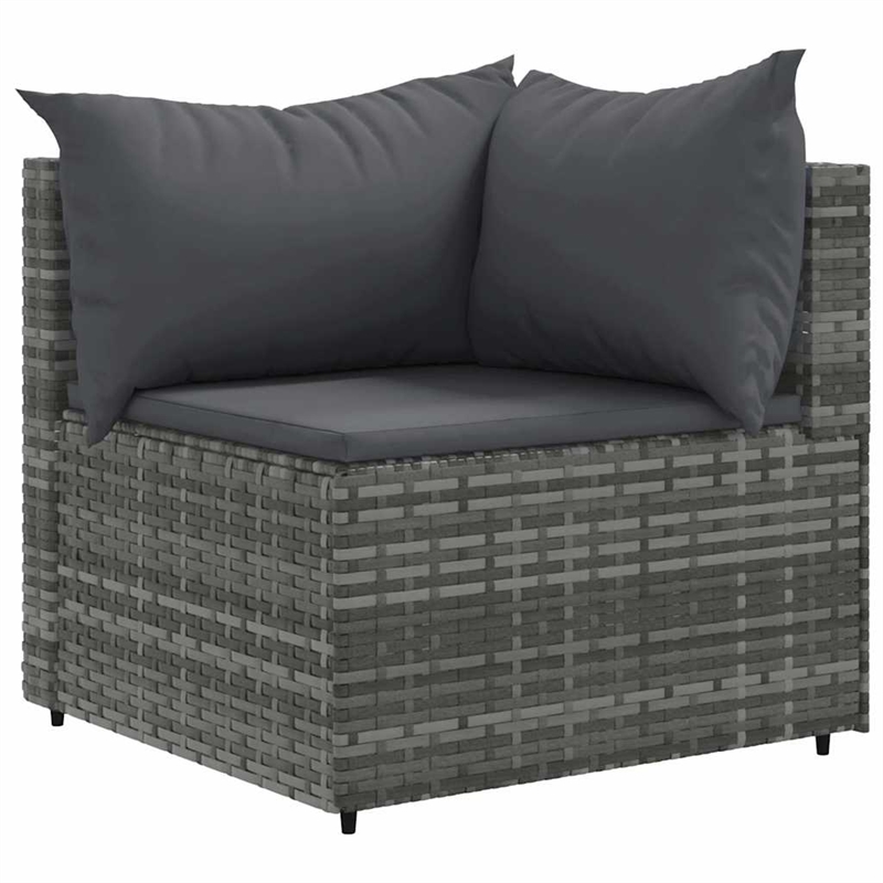Afuera Living Contemporary 8 Piece Poly Rattan Lounge Set in Gray