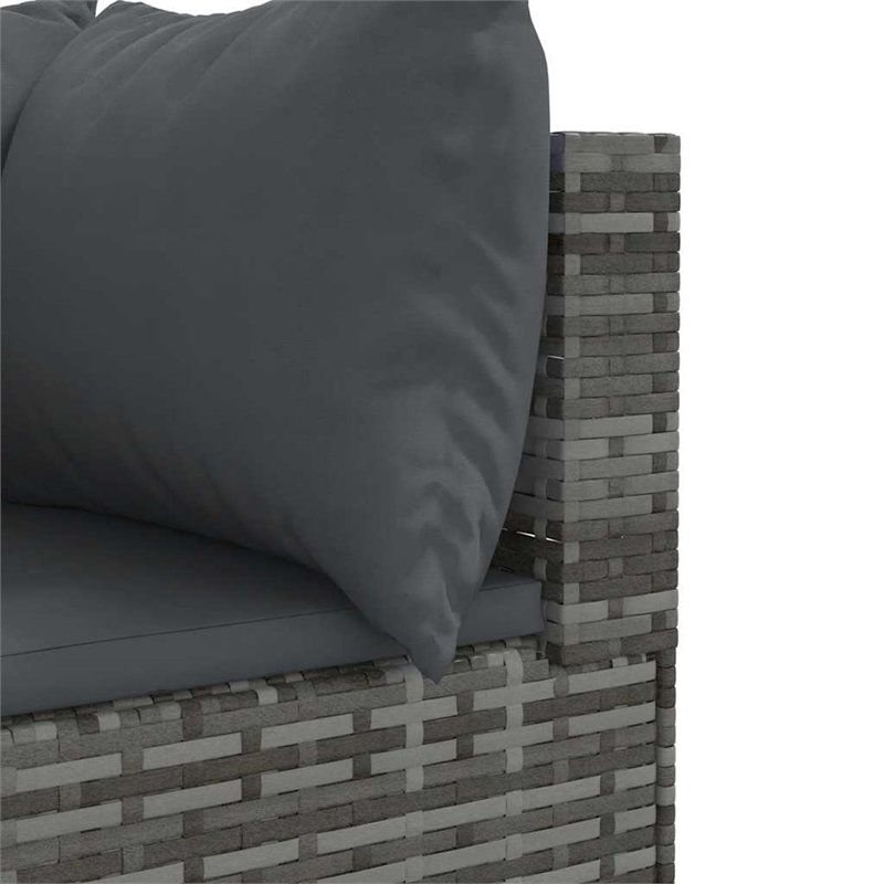 Afuera Living Contemporary 8 Piece Poly Rattan Lounge Set in Gray