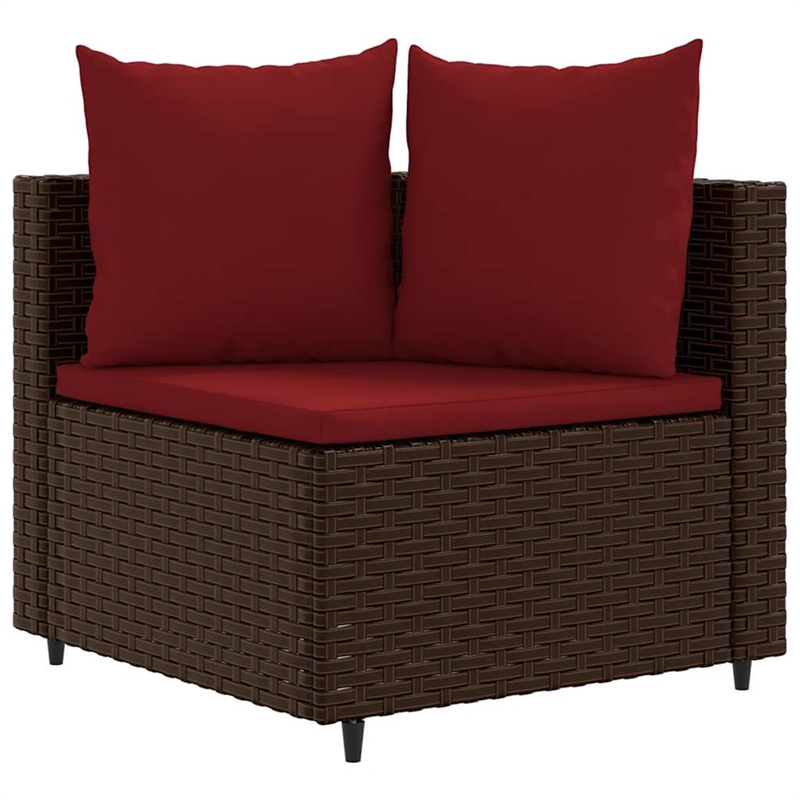 Afuera Living 10 Piece Poly Rattan Large Patio Sofa Set in Brown