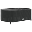 Afuera Living 4 Piece Poly Rattan Small Patio Sofa Set in Black/Blue