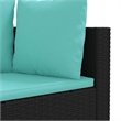 Afuera Living 4 Piece Poly Rattan Small Patio Sofa Set in Black/Blue