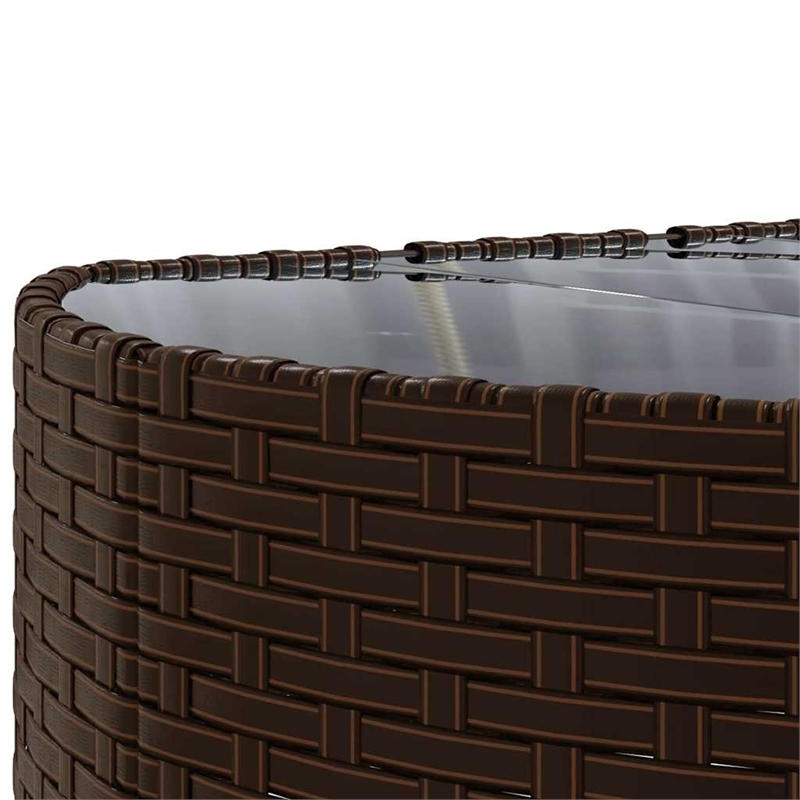Afuera Living Contemporary 7 Piece Poly Rattan Patio Sofa Set in Brown
