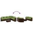 Afuera Living Contemporary 7 Piece Poly Rattan Patio Sofa Set in Brown