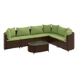 Afuera Living Contemporary 7 Piece Poly Rattan Patio Sofa Set in Brown