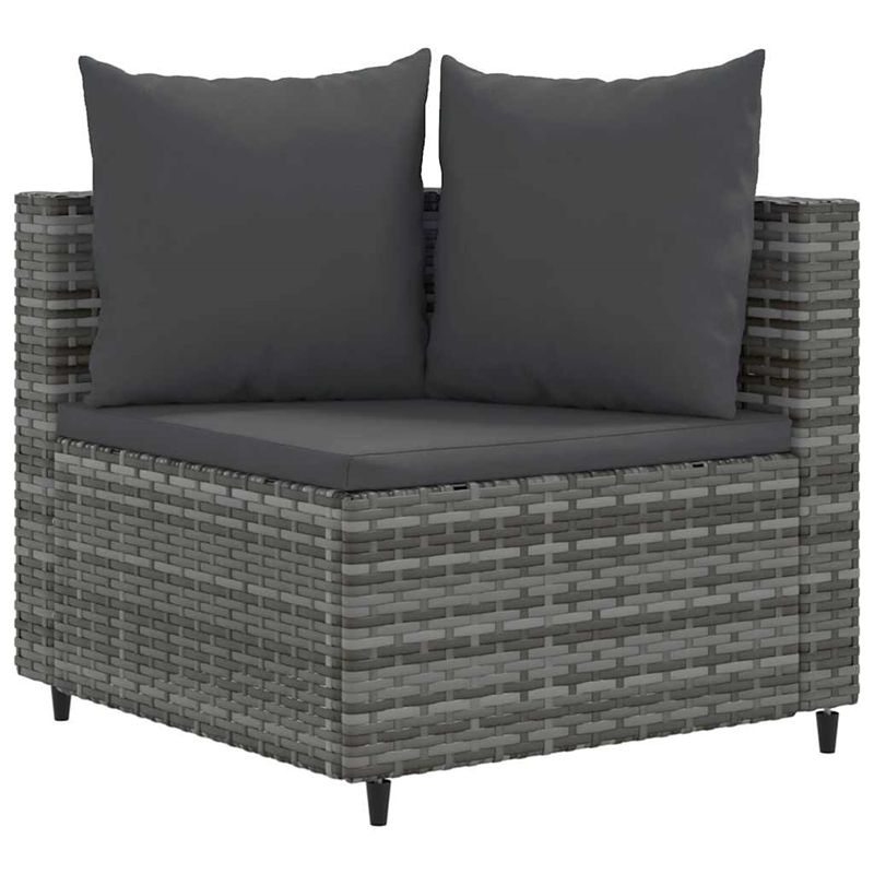 Afuera Living 3 Piece Poly Rattan Patio Sofa Set in Gray/Anthracite
