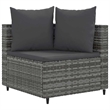 Afuera Living 3 Piece Poly Rattan Patio Sofa Set in Gray/Anthracite