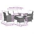 Afuera Living Contemporary 6 Piece Poly Rattan Sofa Set in Gray