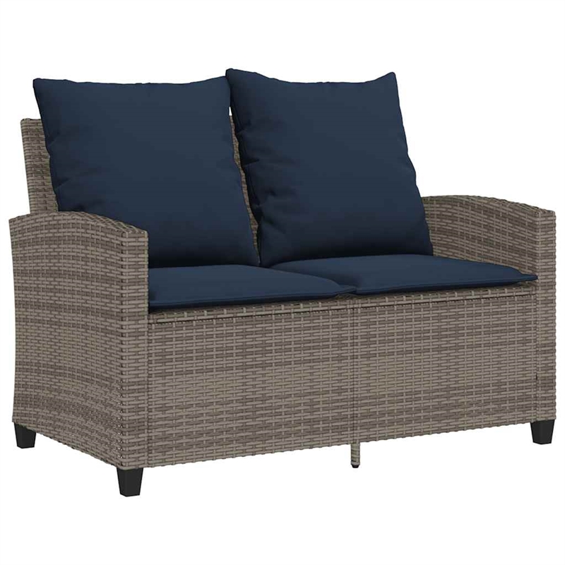 Afuera Living Contemporary 6 Piece Poly Rattan Sofa Set in Gray