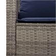 Afuera Living Contemporary 6 Piece Poly Rattan Sofa Set in Gray