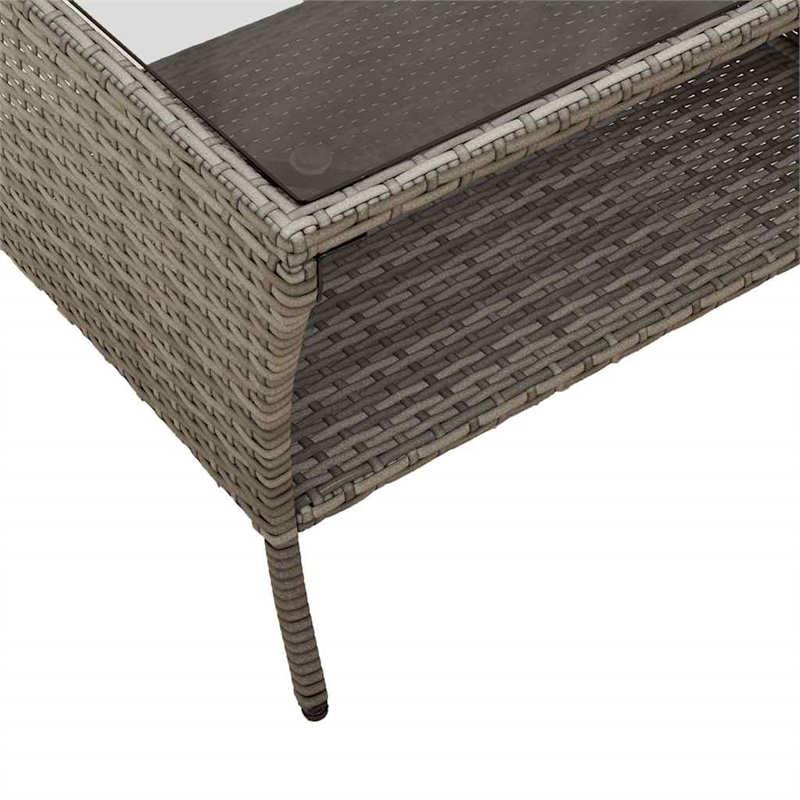 Afuera Living Contemporary 6 Piece Poly Rattan Sofa Set in Gray