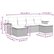 Afuera Living 6 Piece Poly Rattan Large Sofa Set in Black/Blue