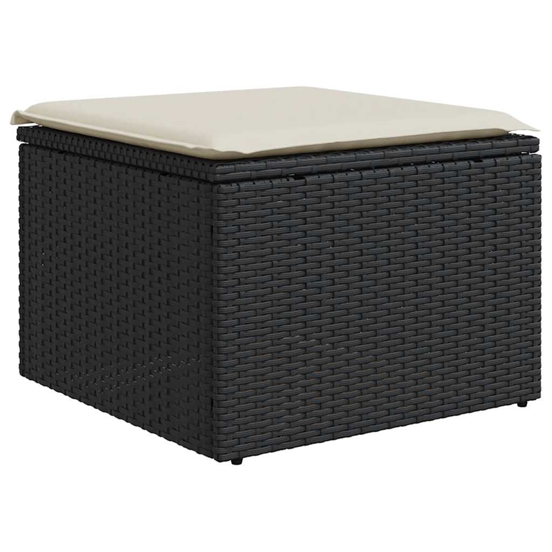Afuera Living Contemporary 7 Piece Poly Rattan Sofa Set in Black/Cream