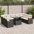 Afuera Living Contemporary 10 Piece Poly Rattan Sofa Set in Black