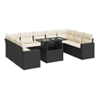 Afuera Living Contemporary 10 Piece Poly Rattan Sofa Set in Black