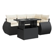 Afuera Living Contemporary 5 Piece Poly Rattan Sofa Set in Black