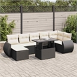 Afuera Living Contemporary 8 Piece Poly Rattan Sofa Set in Black