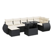 Afuera Living Contemporary 8 Piece Poly Rattan Sofa Set in Black