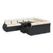 Afuera Living Contemporary 11 Piece Poly Rattan Sofa Set in Black