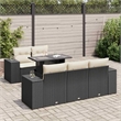 Afuera Living Contemporary 6 Piece Poly Rattan Sofa Set in Black/Cream