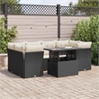 Afuera Living Contemporary 7 Piece Poly Rattan Sofa Set in Black
