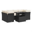 Afuera Living Contemporary 7 Piece Poly Rattan Sofa Set in Black