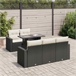 Afuera Living Contemporary 6 Piece Poly Rattan Sofa Set in Black
