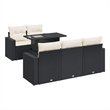Afuera Living Contemporary 6 Piece Poly Rattan Sofa Set in Black