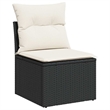 Afuera Living Contemporary Synthetic Poly Rattan 6 Piece Sofa Set in Black/Cream