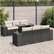 Afuera Living Contemporary 7 Piece Poly Rattan Sofa Set in Black